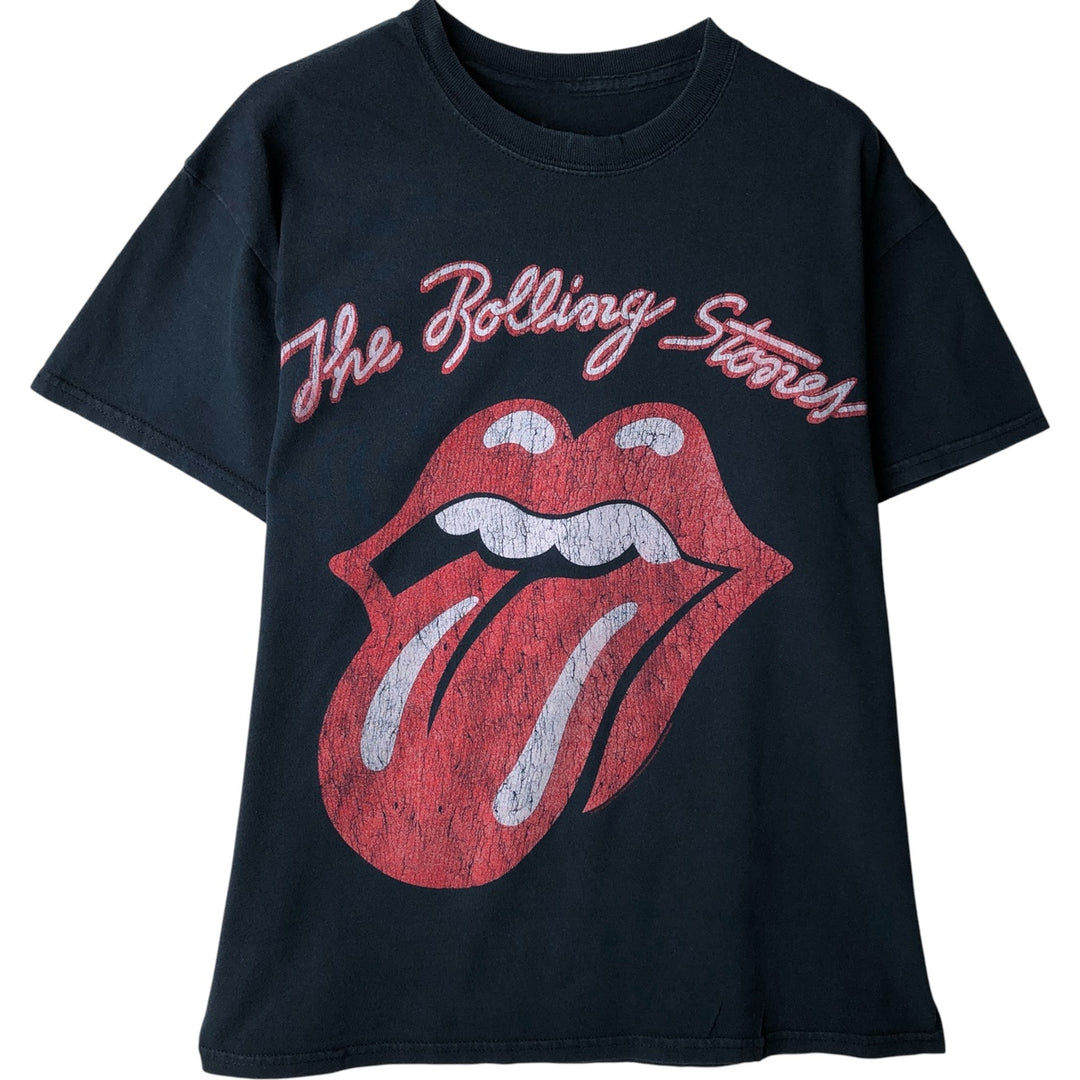 The Rolling Stones Band T-shirt, Men's M size unclear black type Vintage Second Hand