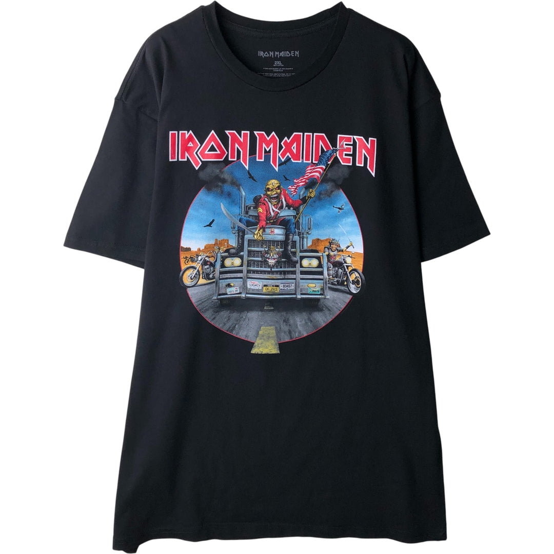 IRON MAIDEN Iron Maiden Band T-shirt Band T Men's XXL unclear black type Vintage Second Hand