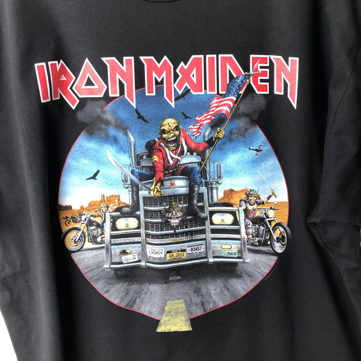 IRON MAIDEN Iron Maiden Band T-shirt Band T Men's XXL unclear black type Vintage Second Hand