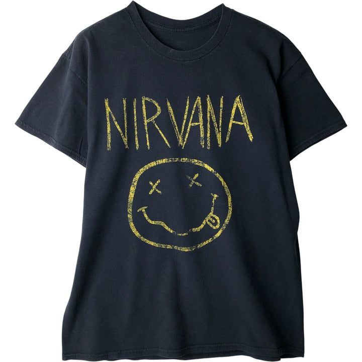 NIRVANA Nirvana Band T-shirt, Band T, Men's M size unclear black type Vintage Second Hand