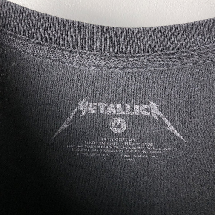 METALLICA Metallica Band T-shirt Band T Men's M size cotton Charcoal Vintage Second Hand