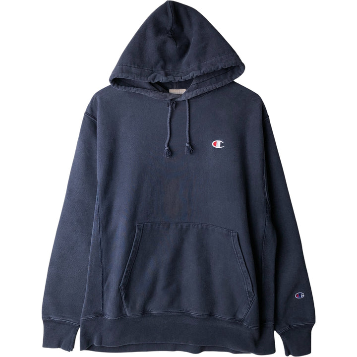 Champion REVERSE WEAVE Reverse Weave Sweat Pullover Hoodie Men's L size cotton navy blue type Vintage Second Hand