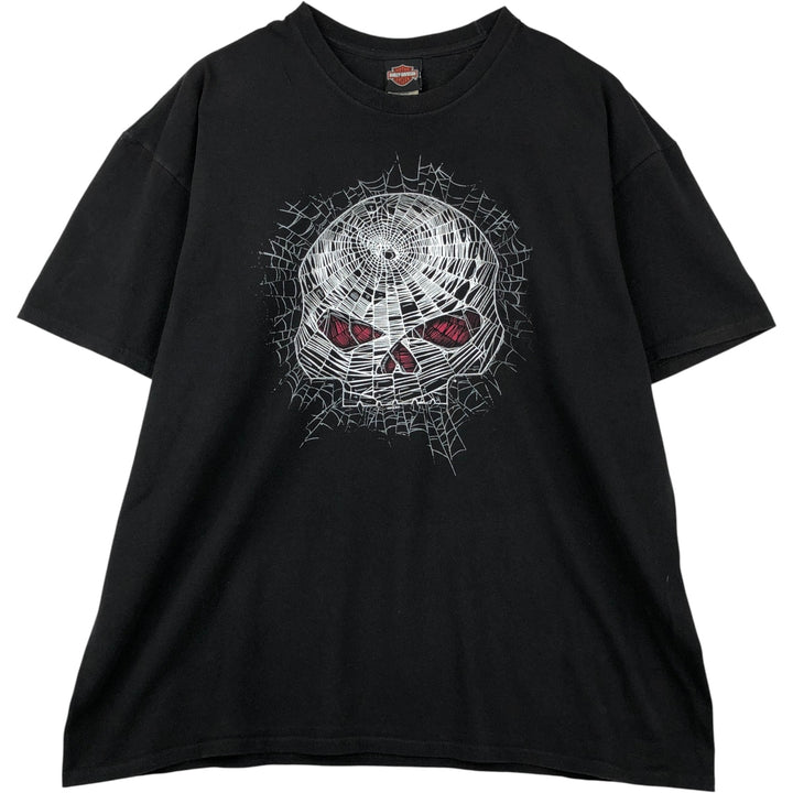 Harley-Davidson Skull Pattern Motorcycle Bike T-shirt Men's XXL cotton black type Vintage Second Hand