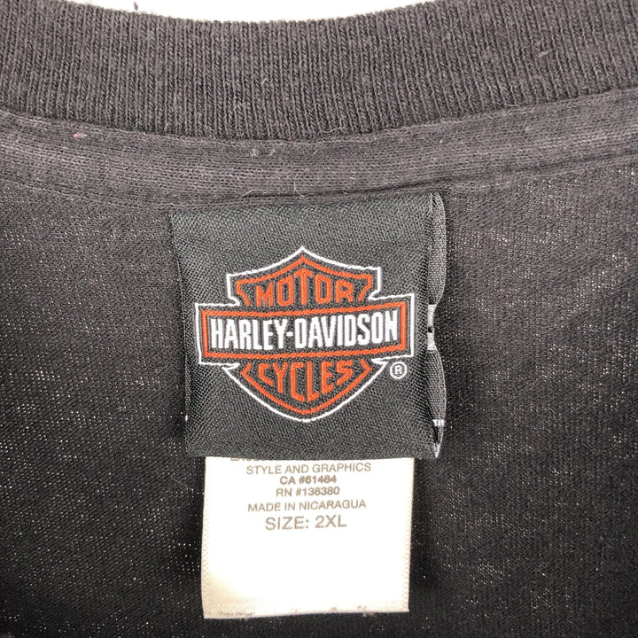 Harley-Davidson Skull Pattern Motorcycle Bike T-shirt Men's XXL cotton black type Vintage Second Hand