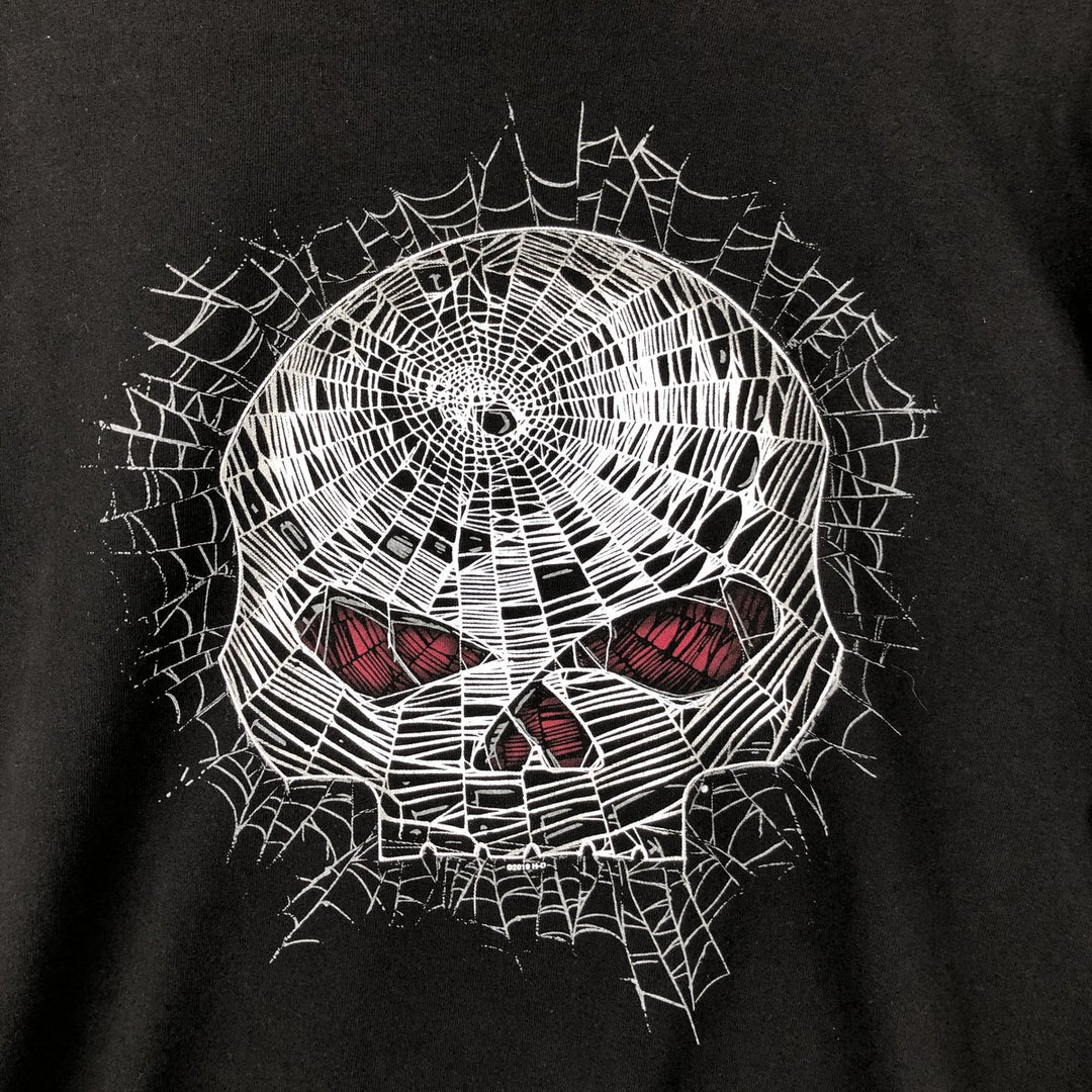 Harley-Davidson Skull Pattern Motorcycle Bike T-shirt Men's XXL cotton black type Vintage Second Hand