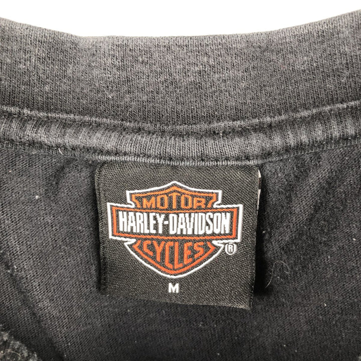 00'S Harley-Davidson Motorcycle Bike T-shirt Men's M size cotton black type Vintage Second Hand