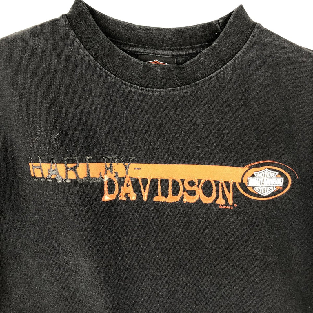 00'S Harley-Davidson Motorcycle Bike T-shirt Men's M size cotton black type Vintage Second Hand