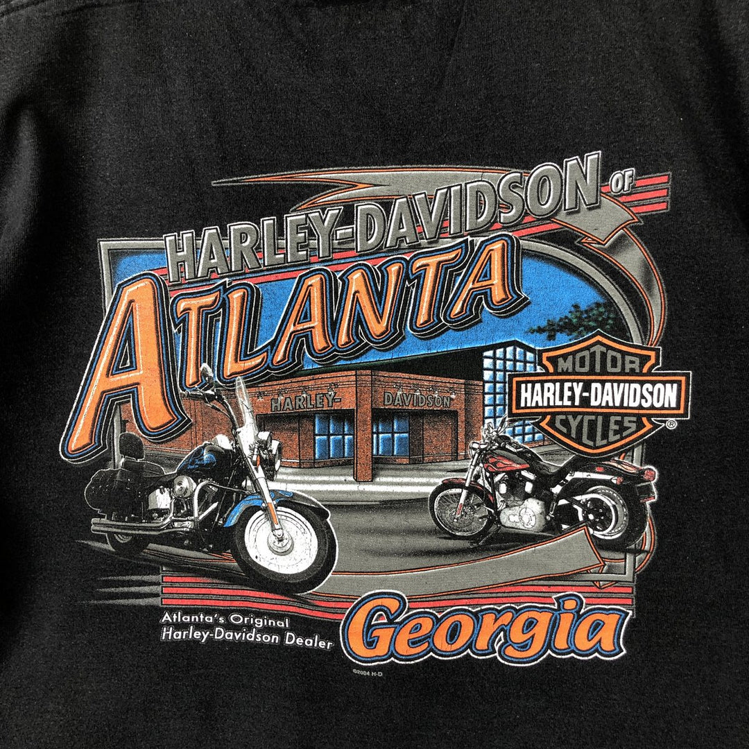 00'S Harley-Davidson Motorcycle Bike T-shirt Men's M size cotton black type Vintage Second Hand