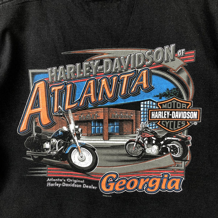 00'S Harley-Davidson Motorcycle Bike T-shirt Men's M size cotton black type Vintage Second Hand
