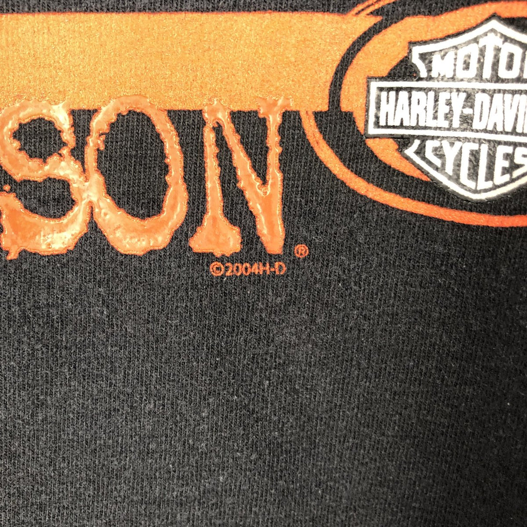 00'S Harley-Davidson Motorcycle Bike T-shirt Men's M size cotton black type Vintage Second Hand