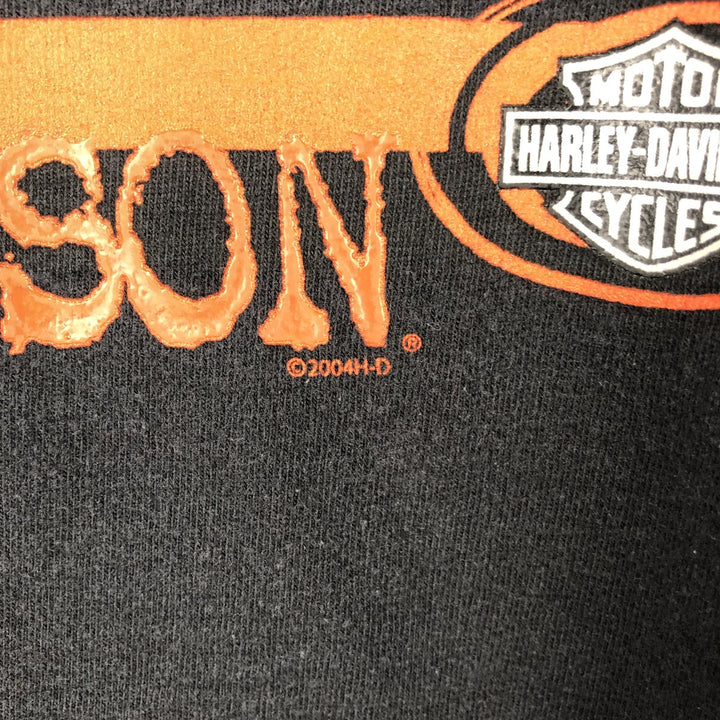 00'S Harley-Davidson Motorcycle Bike T-shirt Men's M size cotton black type Vintage Second Hand