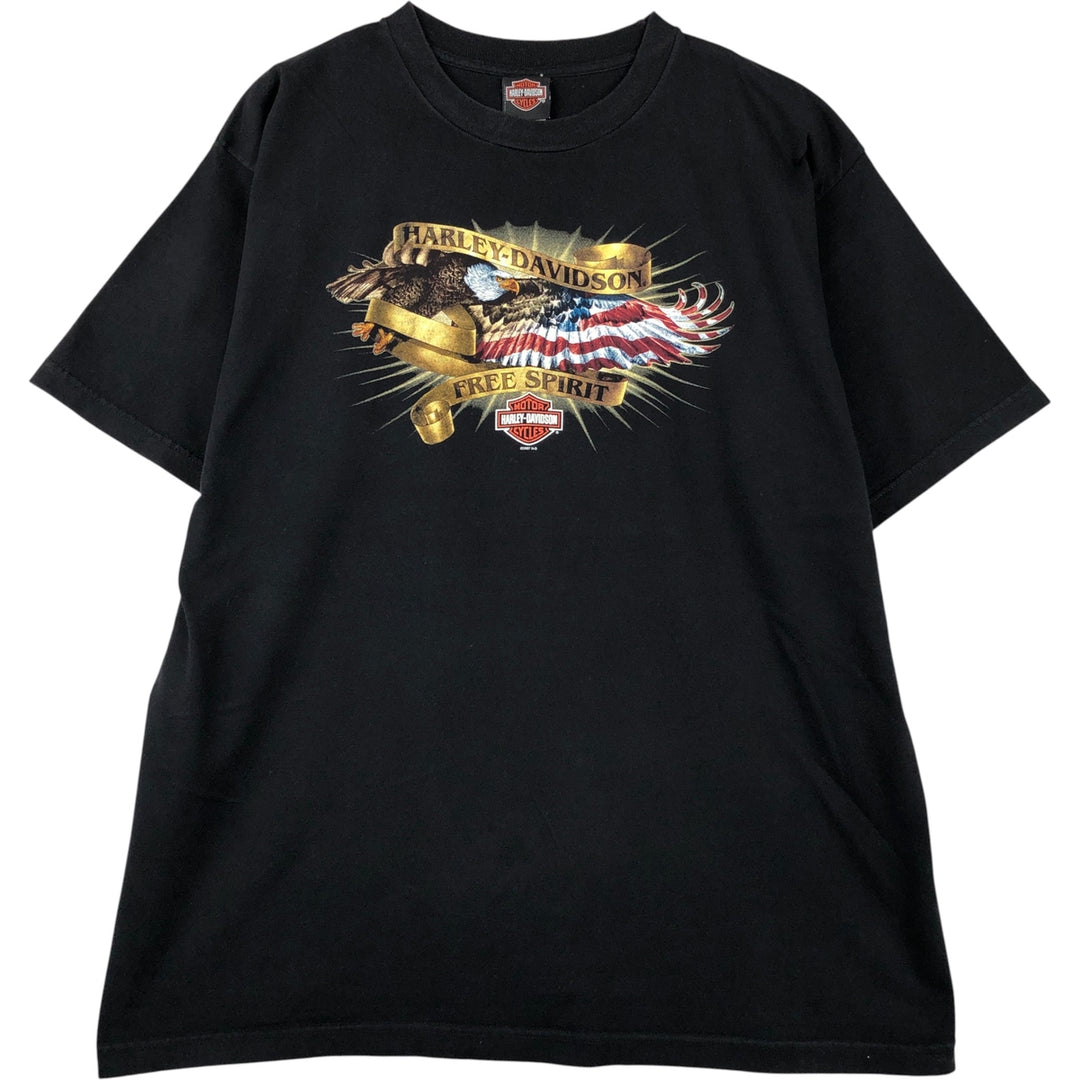 Harley-Davidson Eagle Pattern Motorcycle Bike T-shirt Made in USA Men's XXL cotton white type Vintage Second Hand