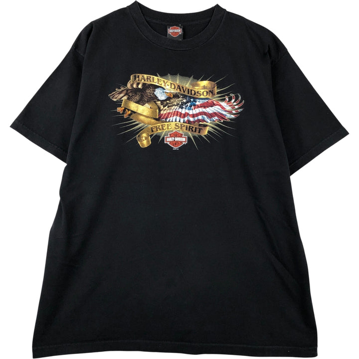 Harley-Davidson Eagle Pattern Motorcycle Bike T-shirt Made in USA Men's XXL cotton white type Vintage Second Hand