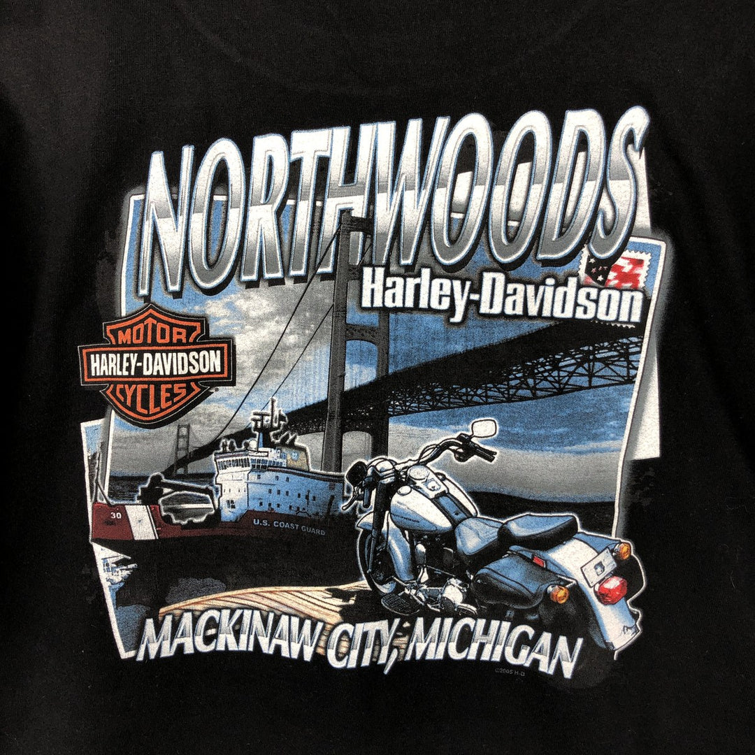 Harley-Davidson Eagle Pattern Motorcycle Bike T-shirt Made in USA Men's XXL cotton white type Vintage Second Hand