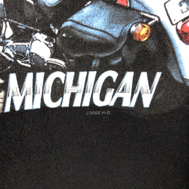 Harley-Davidson Eagle Pattern Motorcycle Bike T-shirt Made in USA Men's XXL cotton white type Vintage Second Hand