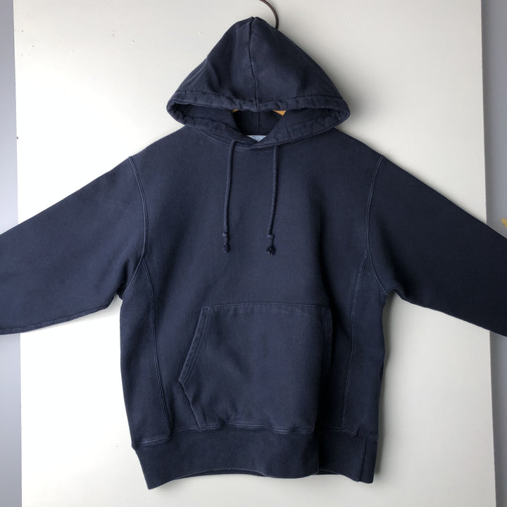 Champion REVERSE WEAVE Reverse Weave Plain Blank Sweatshirt Hoodie Men's M Size cotton navy blue type Vintage Second Hand