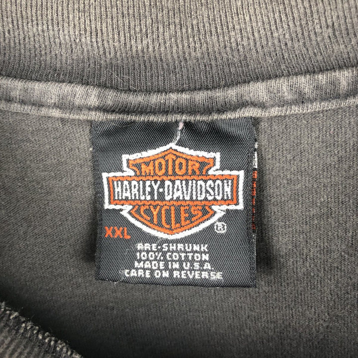 90'S Harley-Davidson Motorcycle Bike T-shirt Made in USA Men's XXL Vintage cotton Charcoal Vintage Second Hand