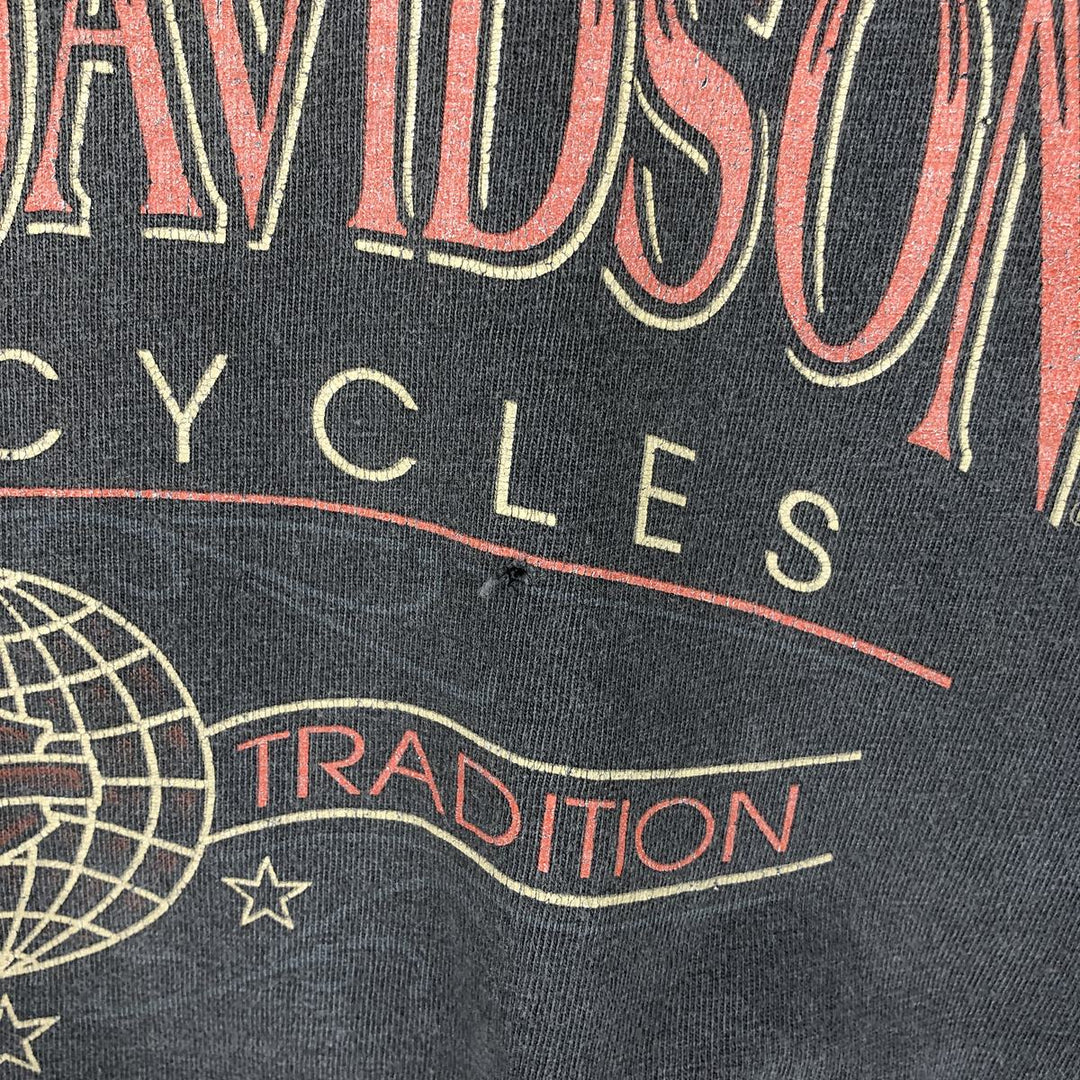 90'S Harley-Davidson Motorcycle Bike T-shirt Made in USA Men's XXL Vintage cotton Charcoal Vintage Second Hand