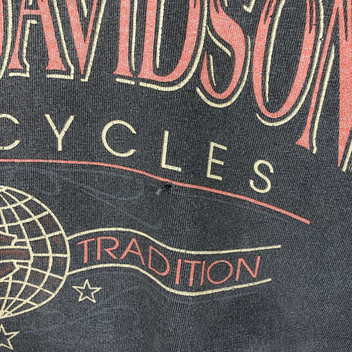 90'S Harley-Davidson Motorcycle Bike T-shirt Made in USA Men's XXL Vintage cotton Charcoal Vintage Second Hand