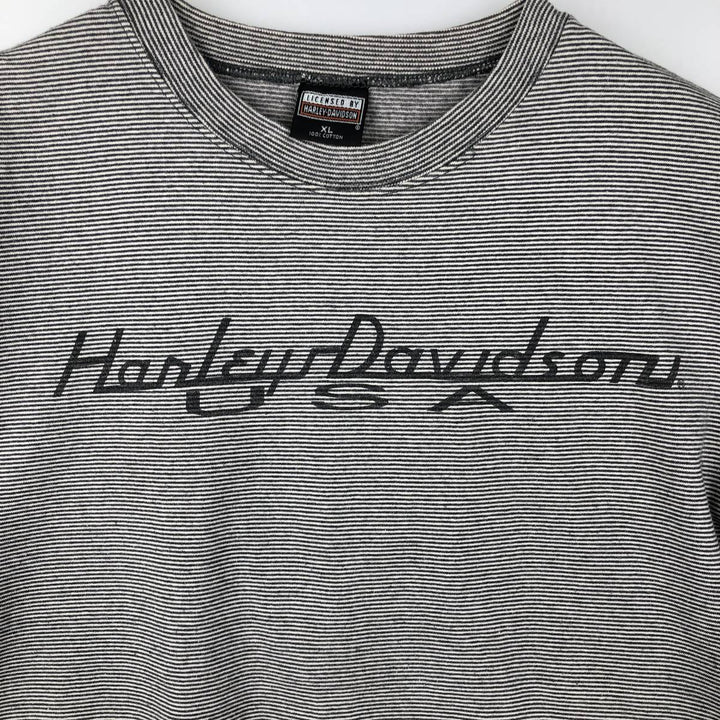 Harley-Davidson Border Pattern Motorcycle T-Shirt, Made in USA, Men's Size XL cotton black type Vintage Second Hand