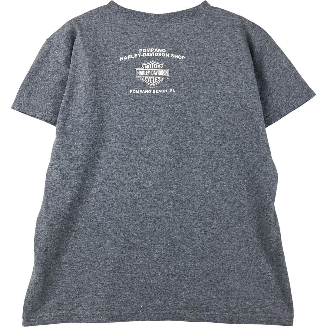 00'S Harley-Davidson Motorcycle Bike T-shirt Made in USA Men's L size cotton gray type Vintage Second Hand