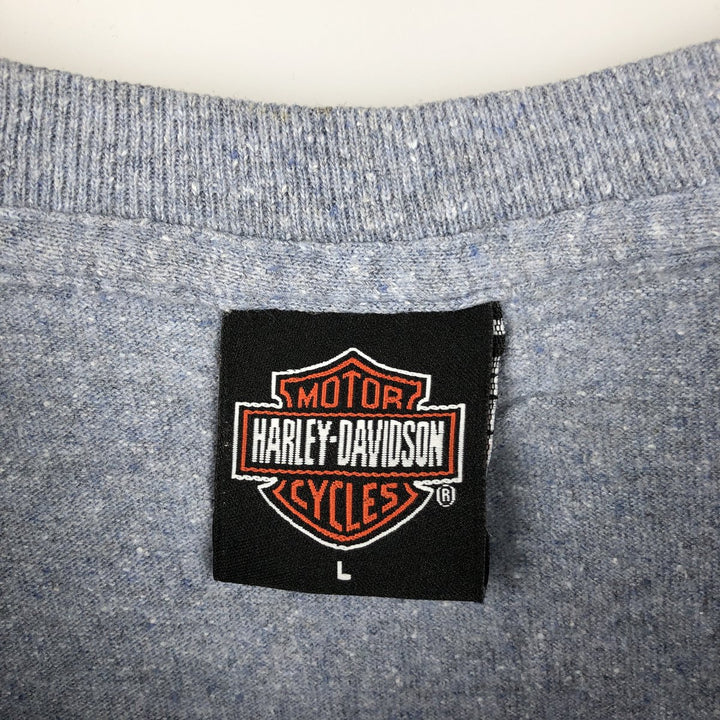 00'S Harley-Davidson Motorcycle Bike T-shirt Made in USA Men's L size cotton gray type Vintage Second Hand