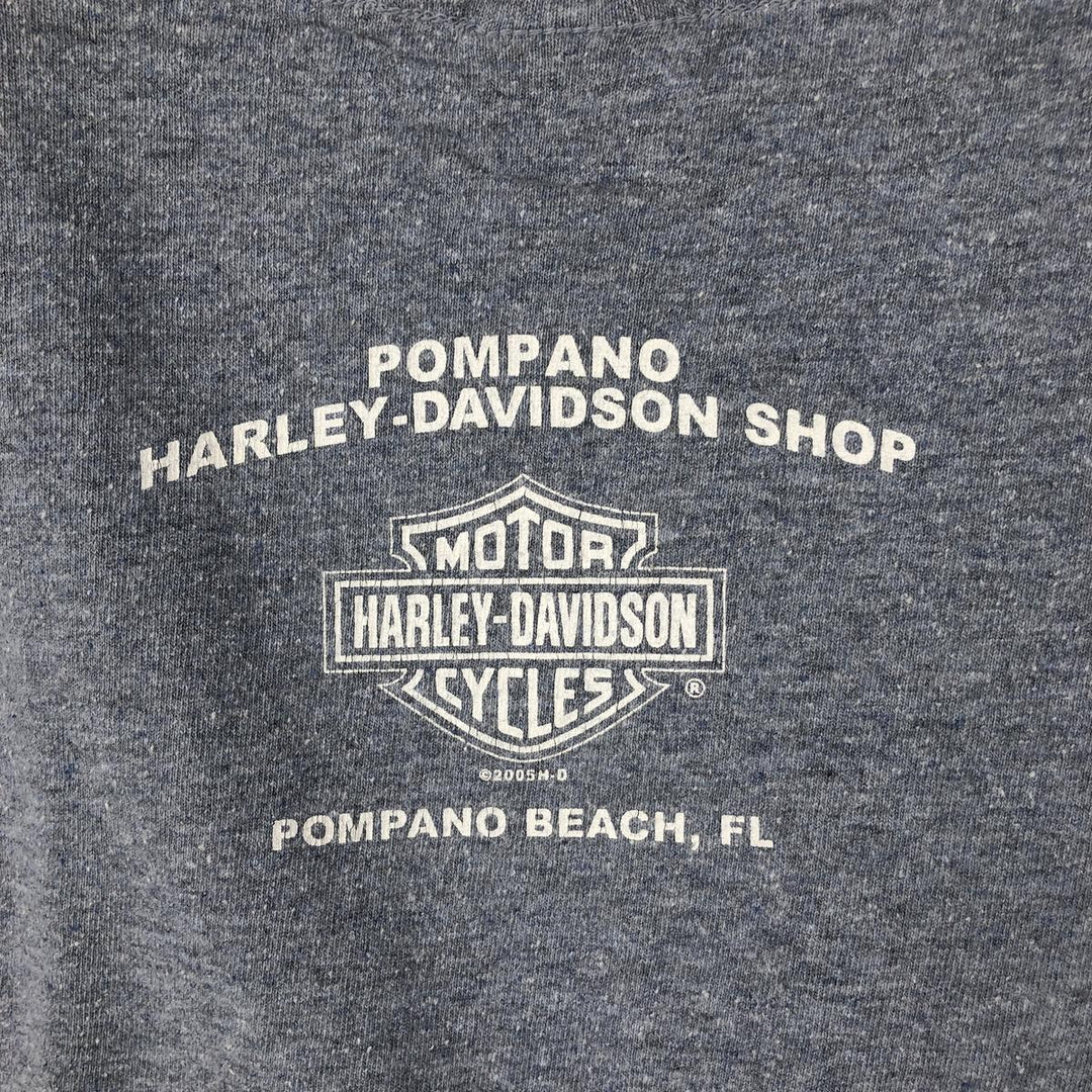 00'S Harley-Davidson Motorcycle Bike T-shirt Made in USA Men's L size cotton gray type Vintage Second Hand