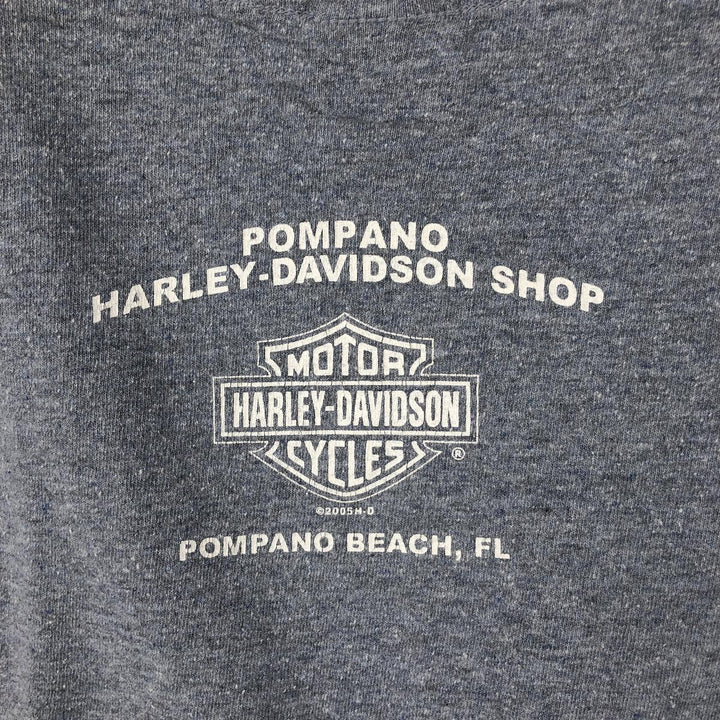 00'S Harley-Davidson Motorcycle Bike T-shirt Made in USA Men's L size cotton gray type Vintage Second Hand