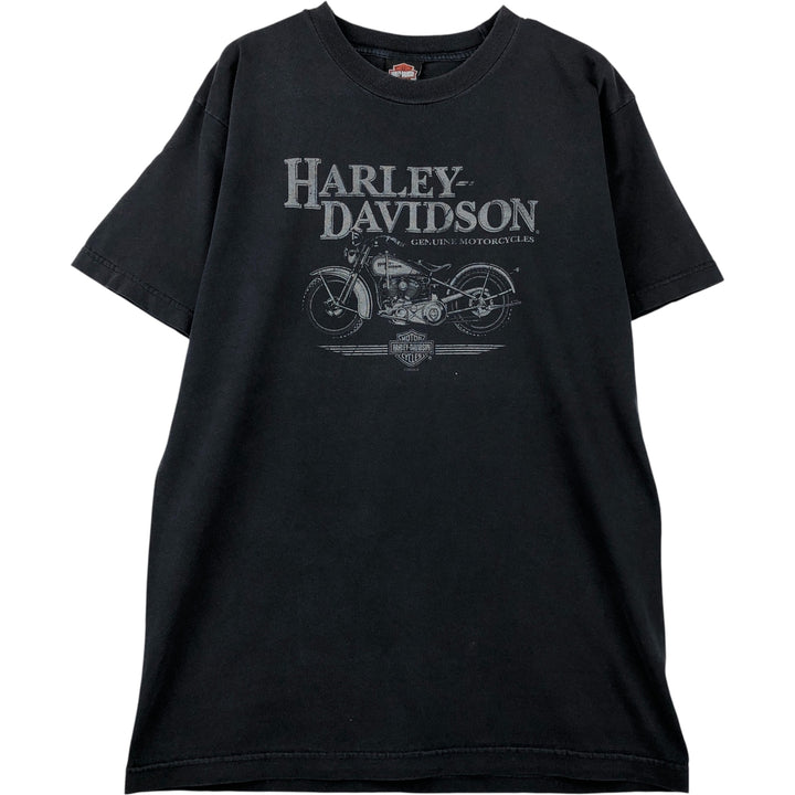 00'S Harley-Davidson Motorcycle Bike T-shirt Made in USA Men's L size cotton black type Vintage Second Hand