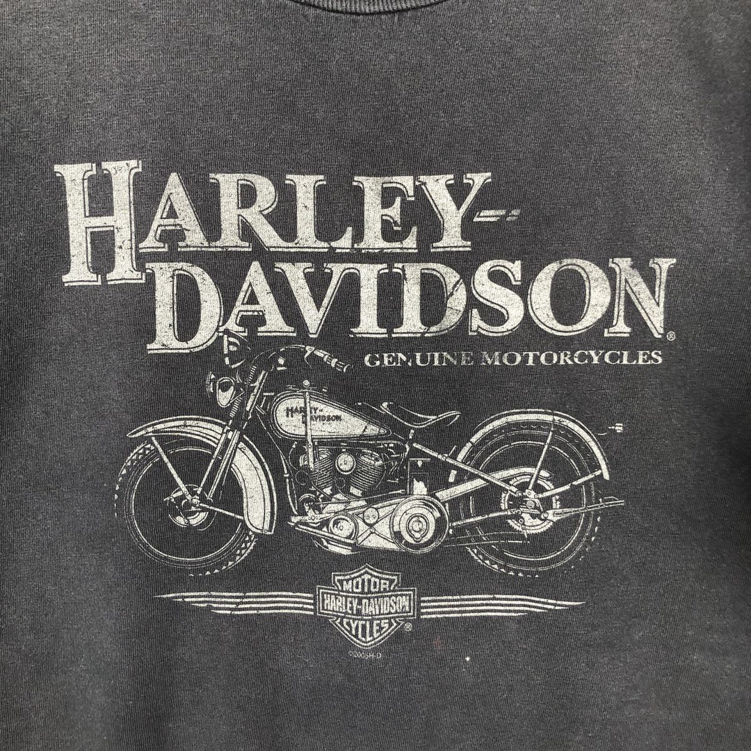 00'S Harley-Davidson Motorcycle Bike T-shirt Made in USA Men's L size cotton black type Vintage Second Hand