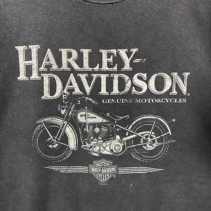 00'S Harley-Davidson Motorcycle Bike T-shirt Made in USA Men's L size cotton black type Vintage Second Hand