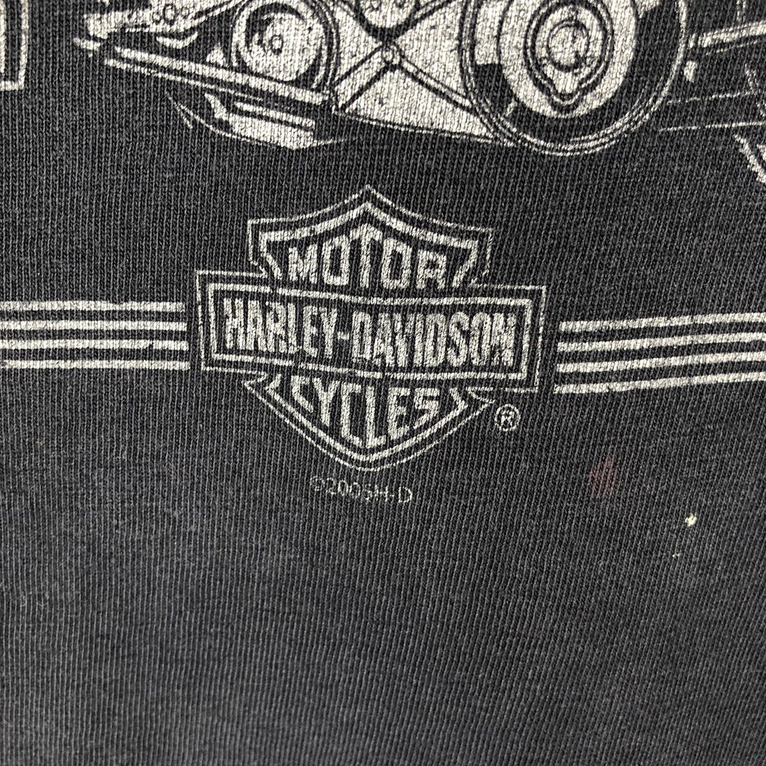00'S Harley-Davidson Motorcycle Bike T-shirt Made in USA Men's L size cotton black type Vintage Second Hand