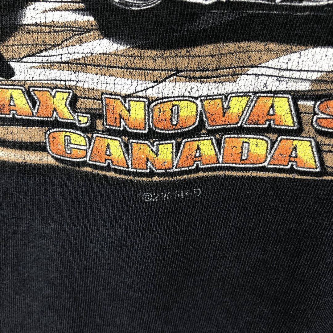 00'S Harley-Davidson Motorcycle Bike T-shirt Made in USA Men's L size cotton black type Vintage Second Hand
