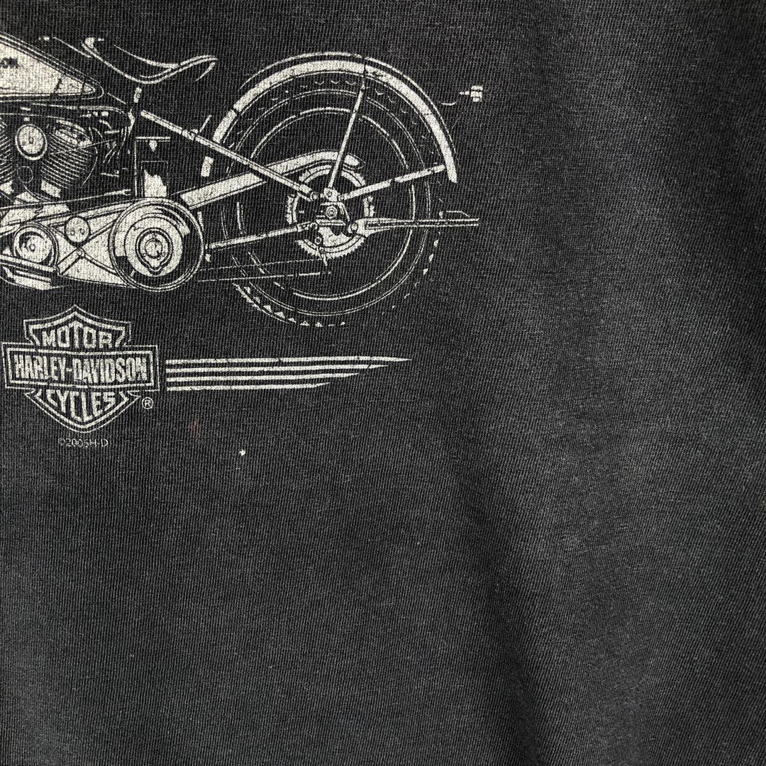 00'S Harley-Davidson Motorcycle Bike T-shirt Made in USA Men's L size cotton black type Vintage Second Hand