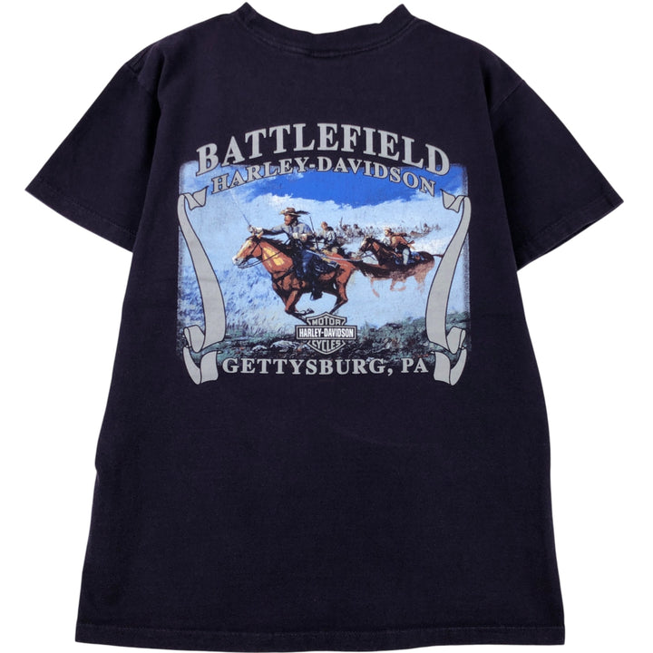 00'S Harley-Davidson Motorcycle Bike T-shirt Made in USA Men's M size cotton purple type Vintage Second Hand