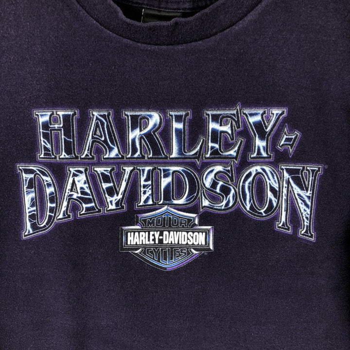 00'S Harley-Davidson Motorcycle Bike T-shirt Made in USA Men's M size cotton purple type Vintage Second Hand