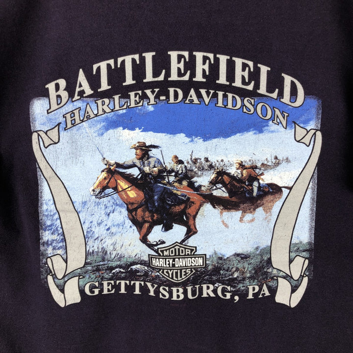 00'S Harley-Davidson Motorcycle Bike T-shirt Made in USA Men's M size cotton purple type Vintage Second Hand