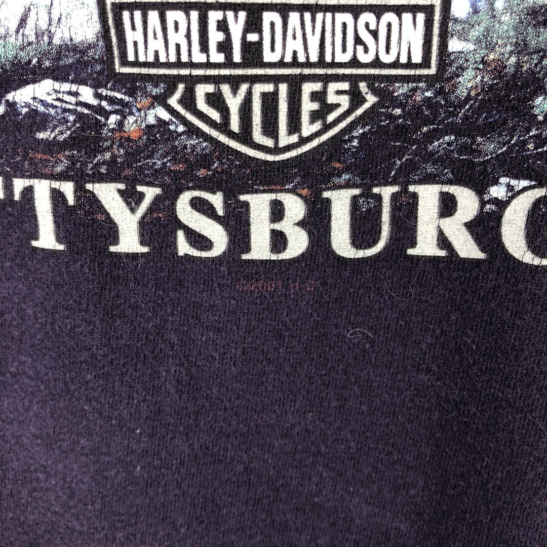 00'S Harley-Davidson Motorcycle Bike T-shirt Made in USA Men's M size cotton purple type Vintage Second Hand