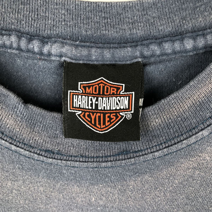 00'S Harley-Davidson Motorcycle Bike T-shirt Made in USA Men's XL cotton navy blue type Vintage Second Hand