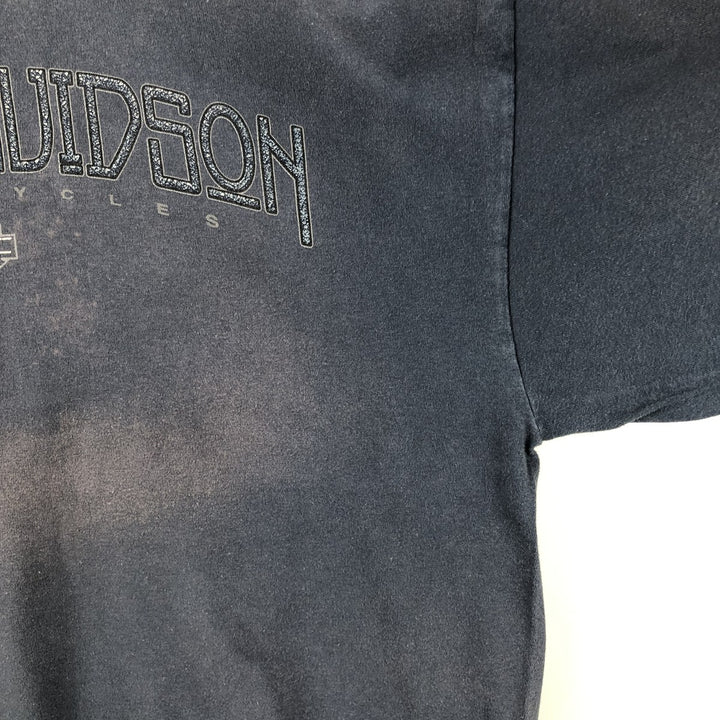 00'S Harley-Davidson Motorcycle Bike T-shirt Made in USA Men's XL cotton navy blue type Vintage Second Hand