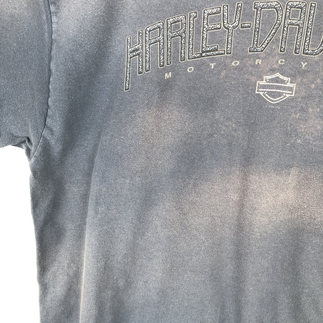 00'S Harley-Davidson Motorcycle Bike T-shirt Made in USA Men's XL cotton navy blue type Vintage Second Hand