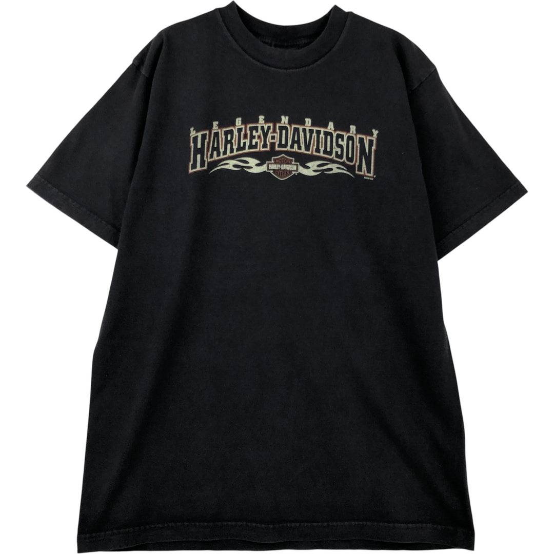 00'S Harley-Davidson Motorcycle Bike T-shirt Made in USA Men's L size cotton black type Vintage Second Hand