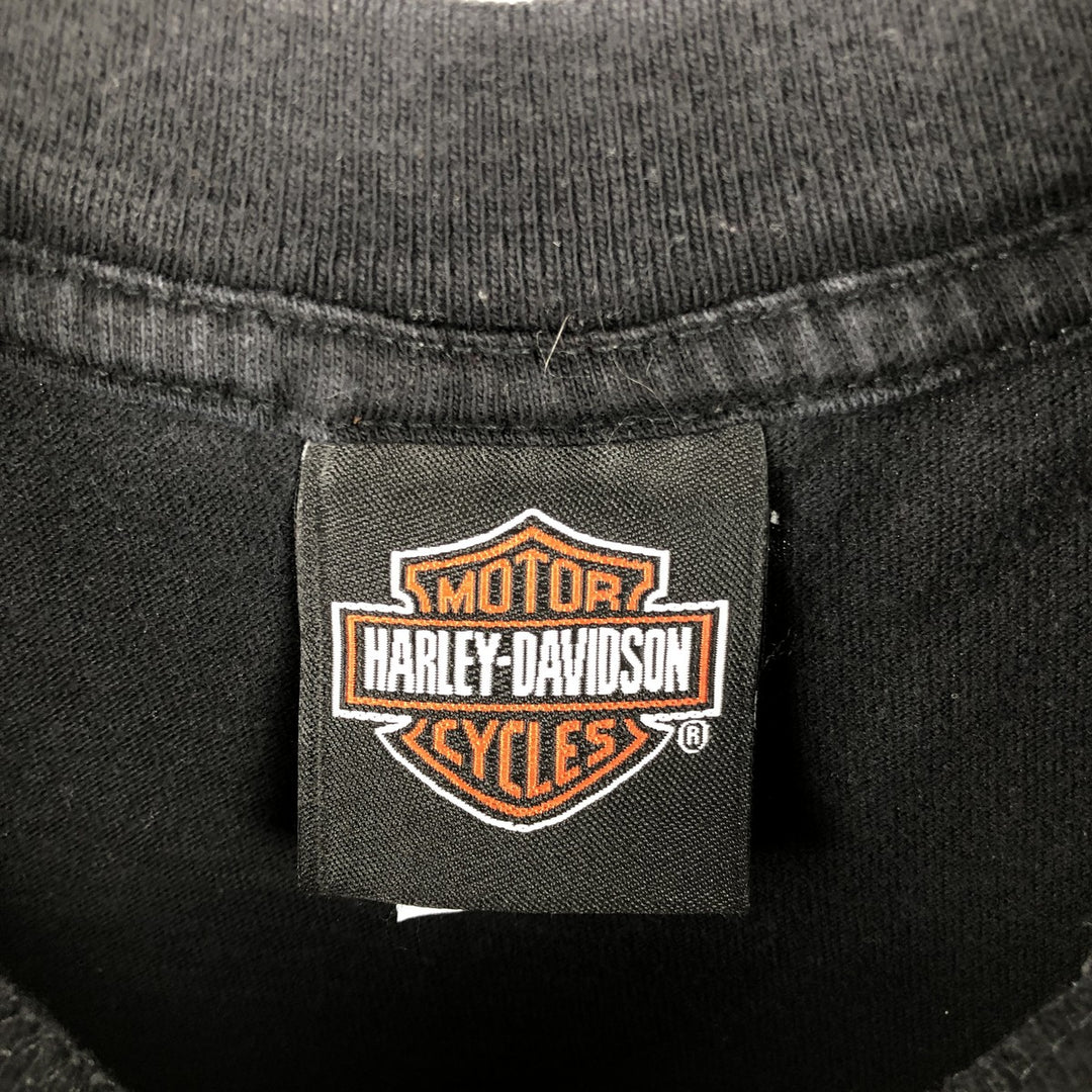 00'S Harley-Davidson Motorcycle Bike T-shirt Made in USA Men's L size cotton black type Vintage Second Hand