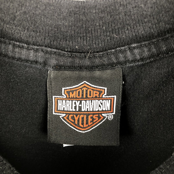 00'S Harley-Davidson Motorcycle Bike T-shirt Made in USA Men's L size cotton black type Vintage Second Hand