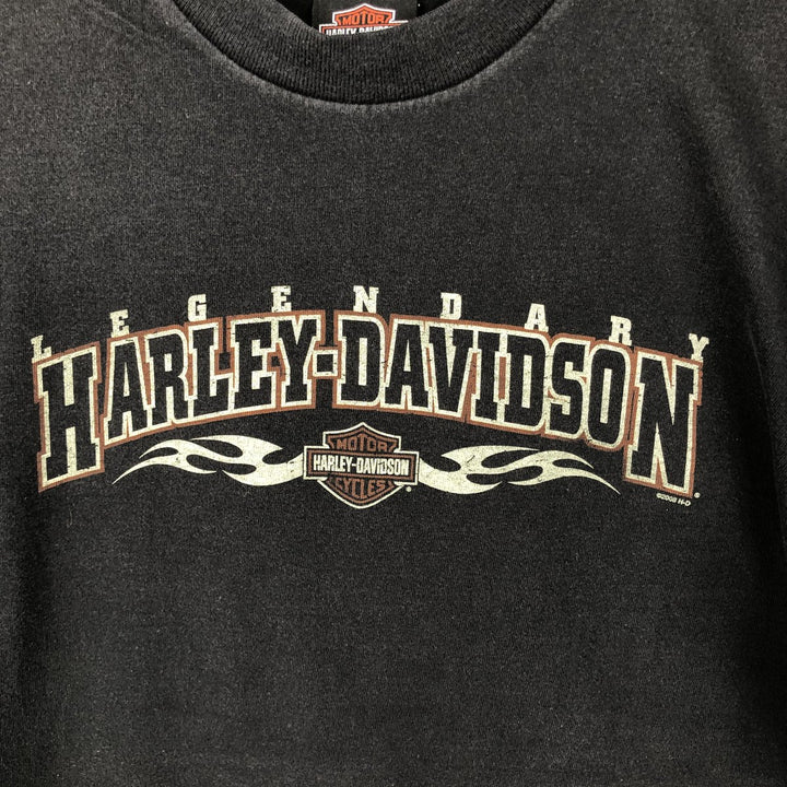 00'S Harley-Davidson Motorcycle Bike T-shirt Made in USA Men's L size cotton black type Vintage Second Hand