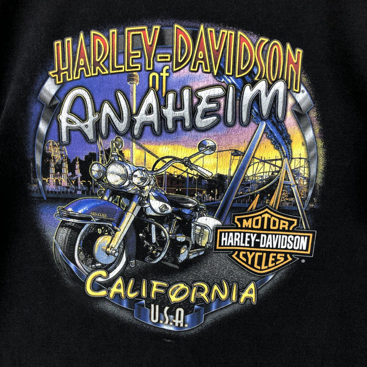 00'S Harley-Davidson Motorcycle Bike T-shirt Made in USA Men's L size cotton black type Vintage Second Hand