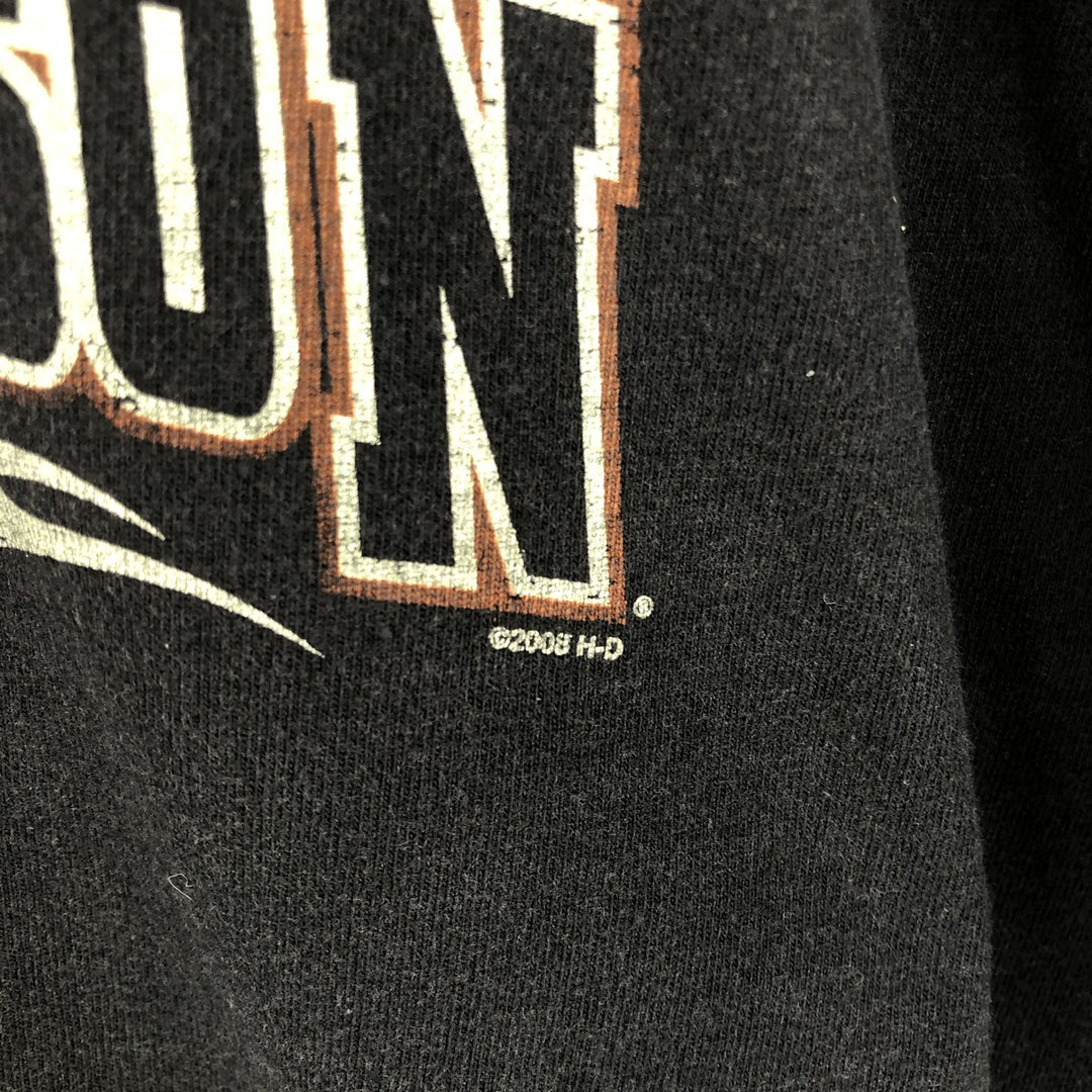 00'S Harley-Davidson Motorcycle Bike T-shirt Made in USA Men's L size cotton black type Vintage Second Hand