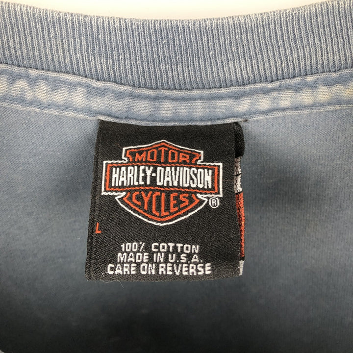 00'S Harley-Davidson Motorcycle Bike T-shirt Made in USA Men's L size cotton gray type Vintage Second Hand