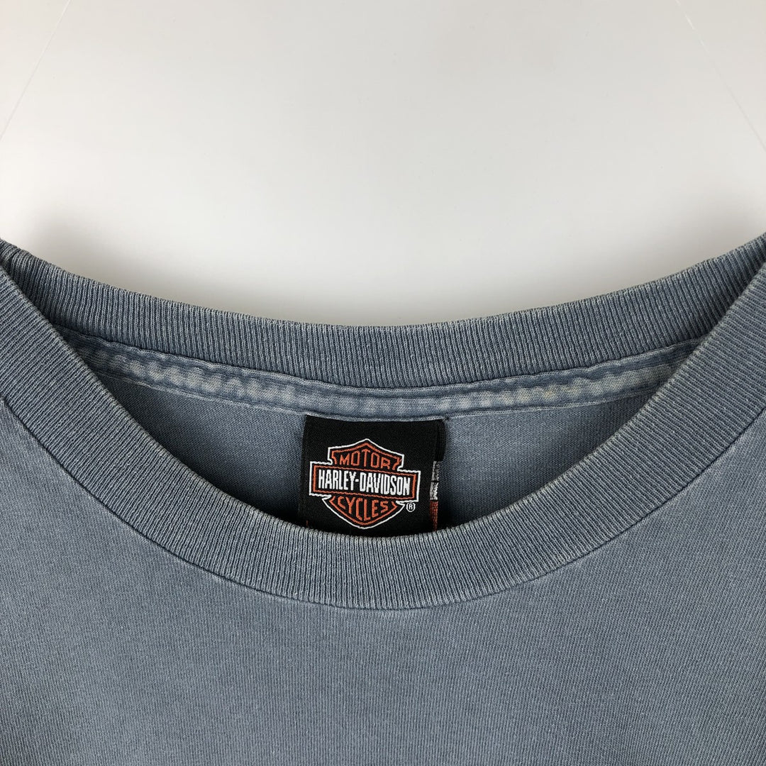00'S Harley-Davidson Motorcycle Bike T-shirt Made in USA Men's L size cotton gray type Vintage Second Hand