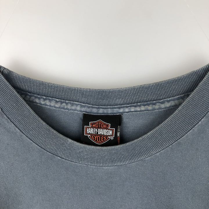 00'S Harley-Davidson Motorcycle Bike T-shirt Made in USA Men's L size cotton gray type Vintage Second Hand